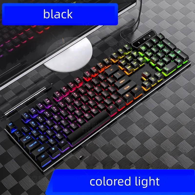 Clavier rétroéclairé multicolore 104 touches, filaire USB
