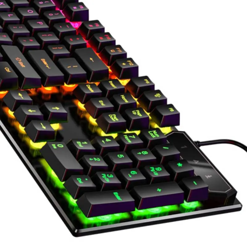 Clavier rétroéclairé multicolore 104 touches, filaire USB