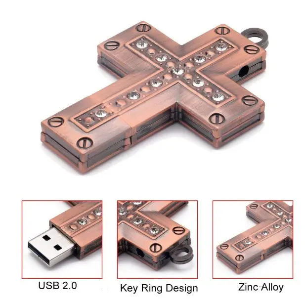 clé usb croix métal