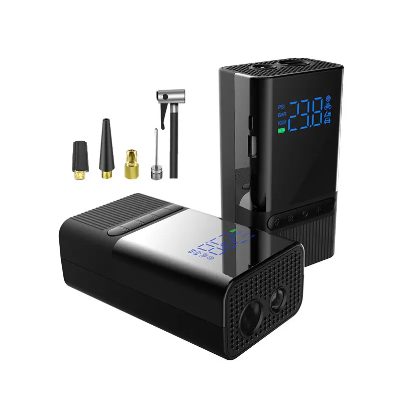 Compresseur de pneus portable USB-C avec écran LCD et lampe LED