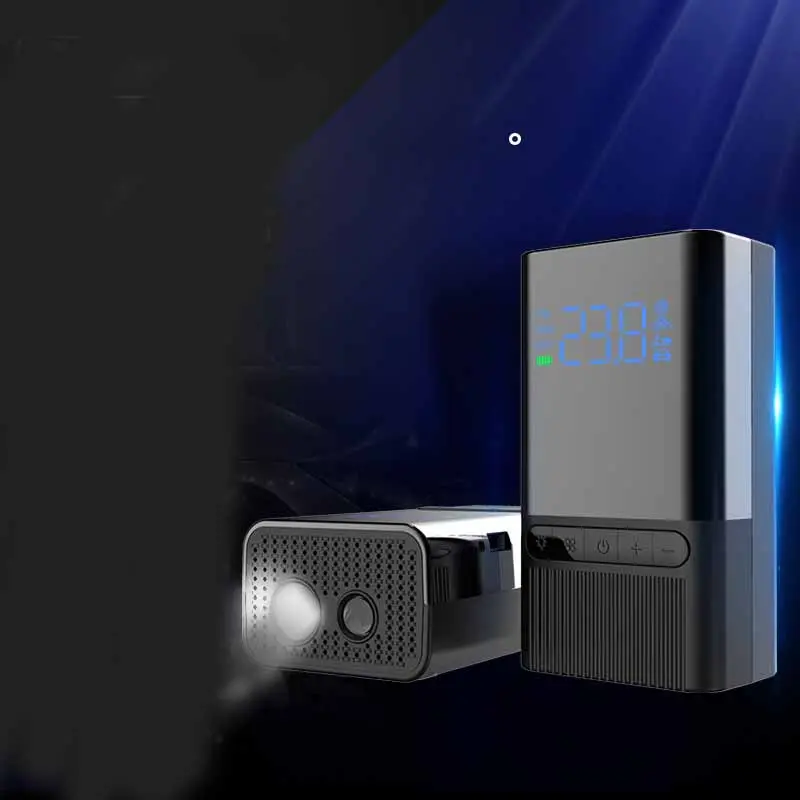 Compresseur de pneus portable USB-C avec écran LCD et lampe LED