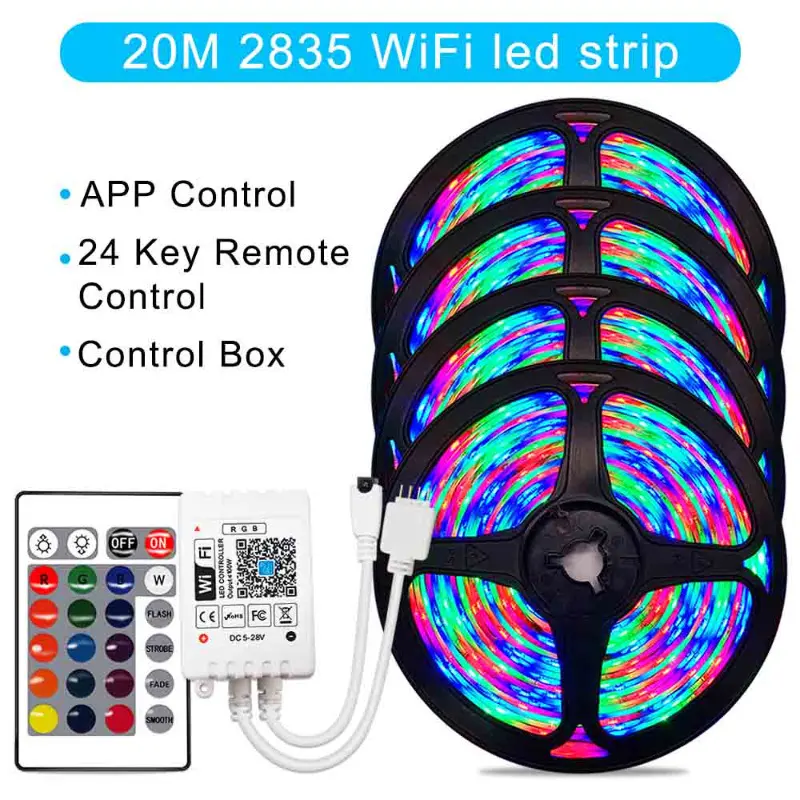 Contrôleur ruban LED wifi 24 touches, seul ou avec ruban RGB