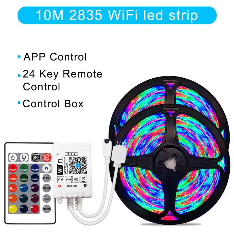 Contrôleur ruban LED wifi 24 touches, seul ou avec ruban RGB