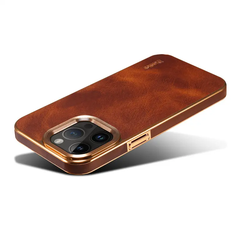 Coque iPhone cuir ciré en peau de vache, protection intégrale