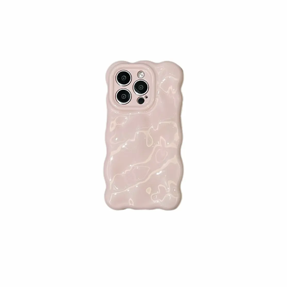 coque ondulée rose pâle