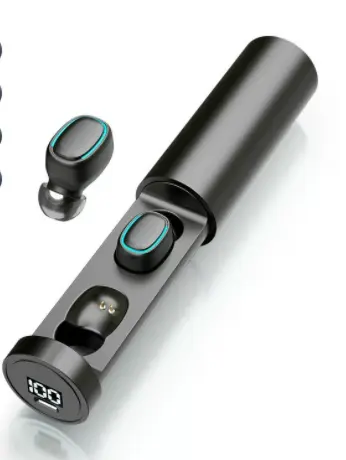 Écouteurs boîtier tiroir magnétique Bluetooth 5.0 à boutons LED