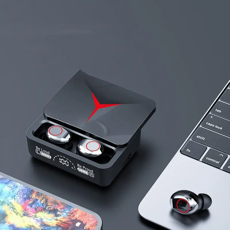 Écouteurs gamer à embouts Bluetooth 5.0 avec boîtier de charge