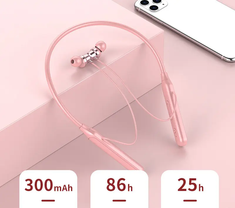Écouteurs magnétiques tour de cou Bluetooth 5.0, 150 ou 300 mAh