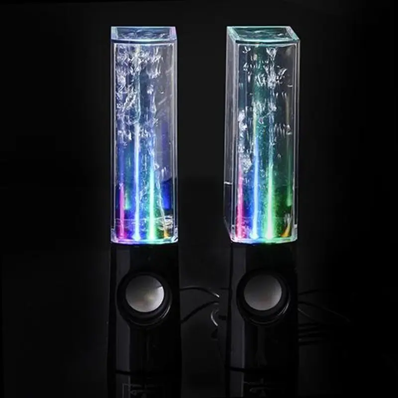 Enceinte fontaine lumineuse pour ordinateur avec jets d’eau colorés