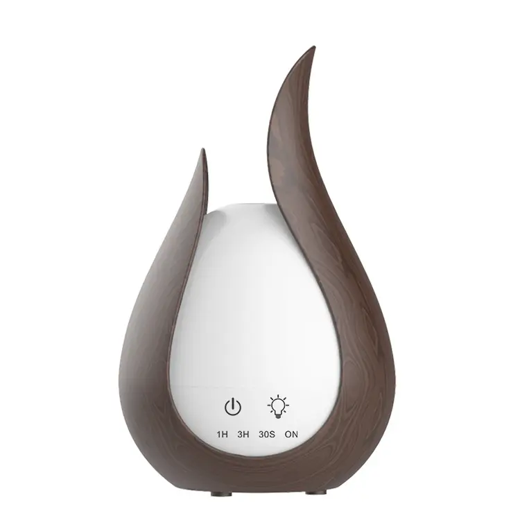 Humidificateur effet bois 200 ml à ultrasons avec veilleuse