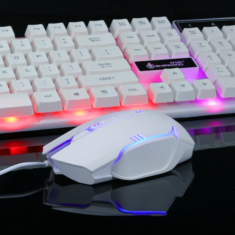 Kit clavier souris 1000 DPI à plaque lumineuse, câble de 1,35 m