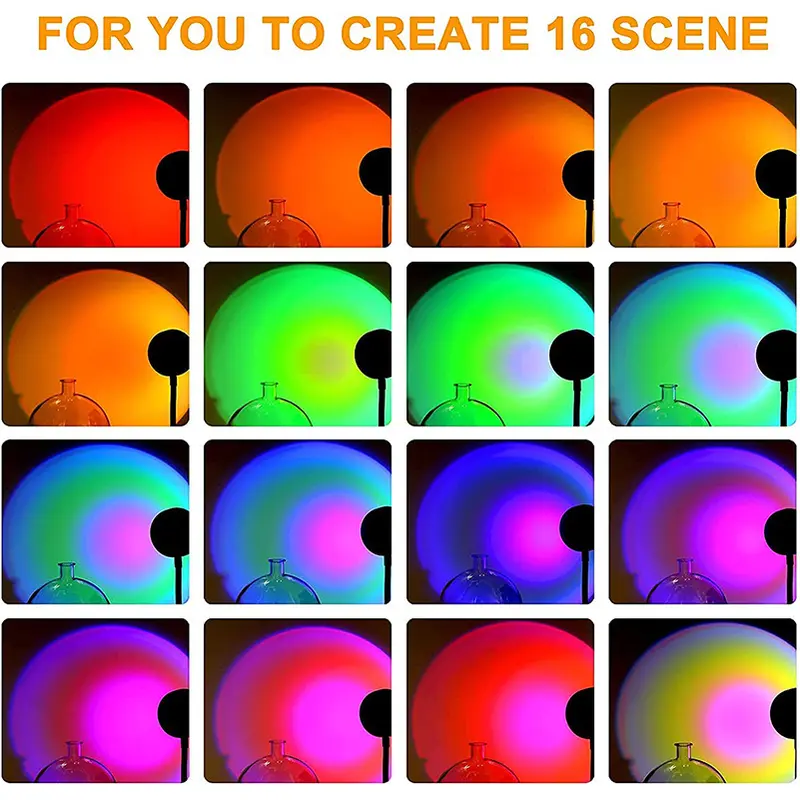 Lampe arc-en-ciel USB à LED RGB 16 couleurs avec télécommande