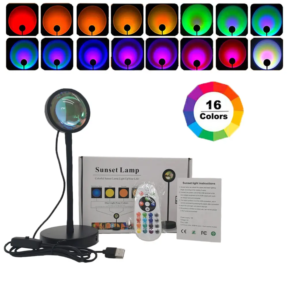 Lampe arc-en-ciel USB à LED RGB 16 couleurs avec télécommande