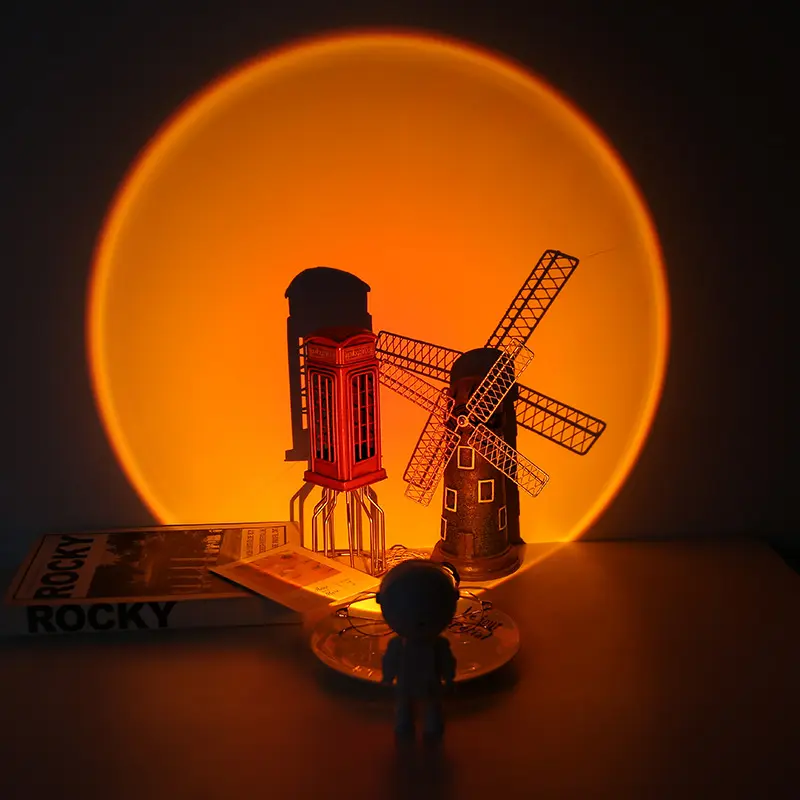 Lampe astronaute soleil couchant à intensité réglable, 5 teintes