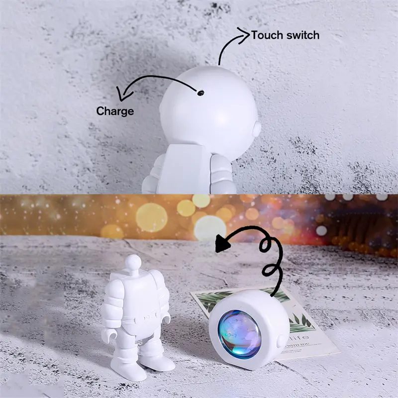 Lampe astronaute soleil couchant à intensité réglable, 5 teintes