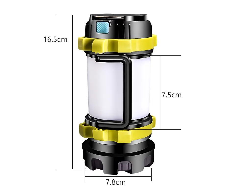 Lampe de camping LED 850 lumens rechargeable USB, lumière rouge SOS