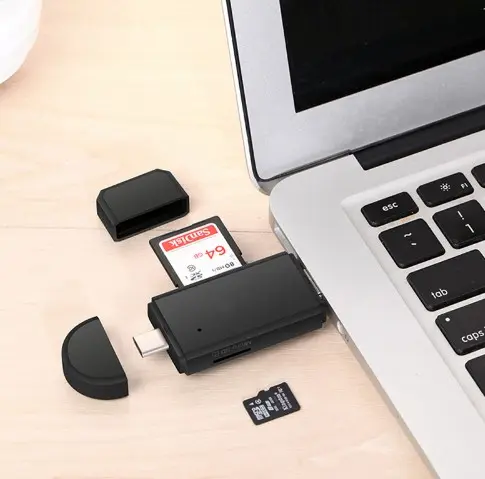 Lecteur de cartes 2 en 1 micro USB et USB 2.0 pour SD et microSD