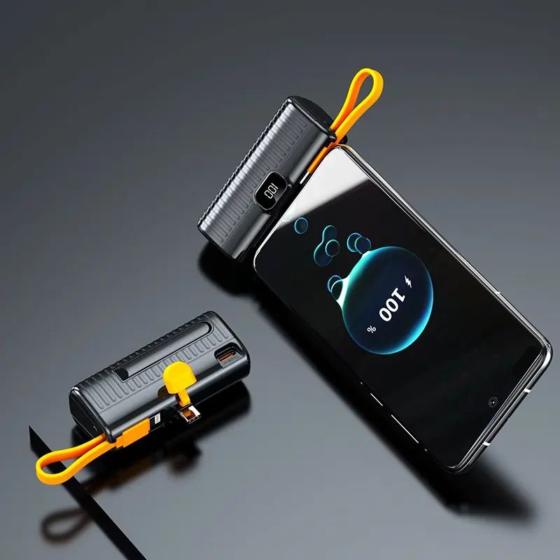 Mini batterie capsule à embout intégré, USB-C ou compatible iPhone