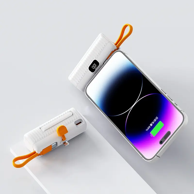 Mini batterie capsule à embout intégré, USB-C ou compatible iPhone