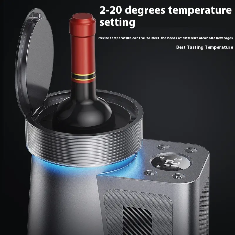 Mini cave à vin de table 60 W en aluminium gris métallisé
