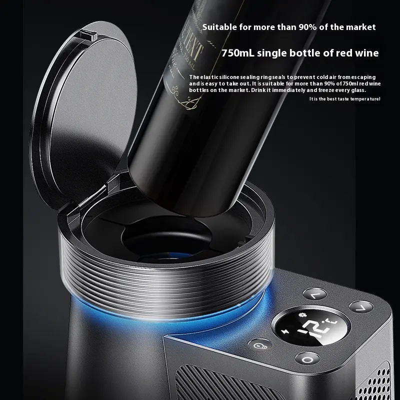 Mini cave à vin de table 60 W en aluminium gris métallisé