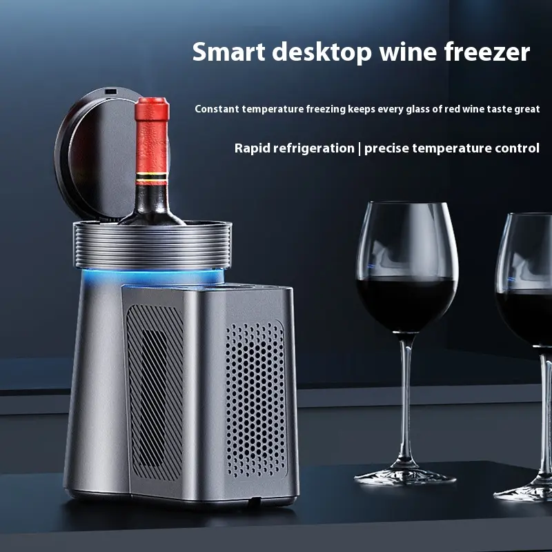 Mini cave à vin de table 60 W en aluminium gris métallisé