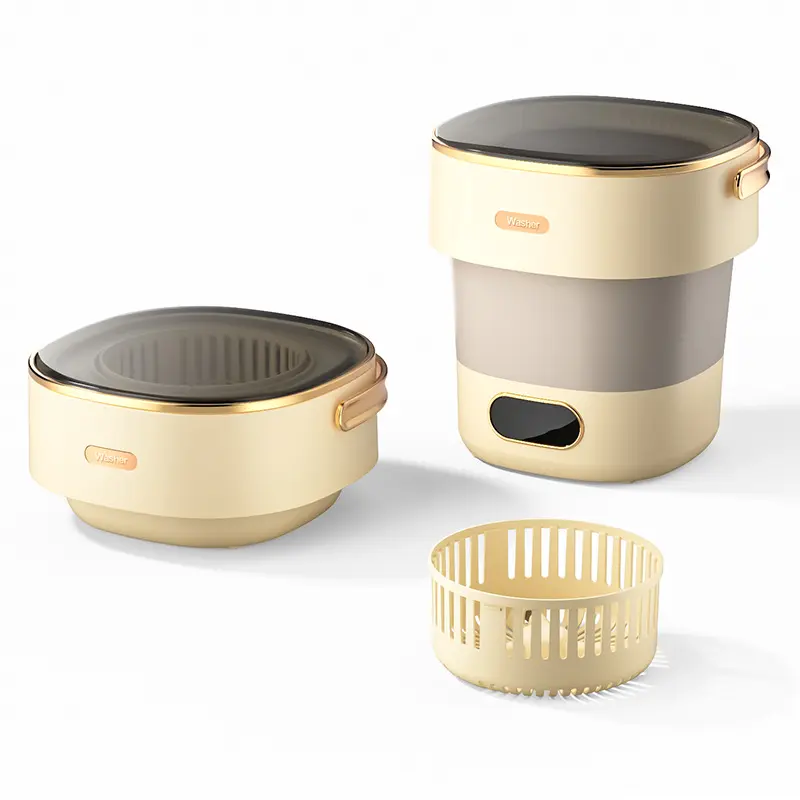 Mini lave-linge pliable 13 l avec essorage et lumière bleue