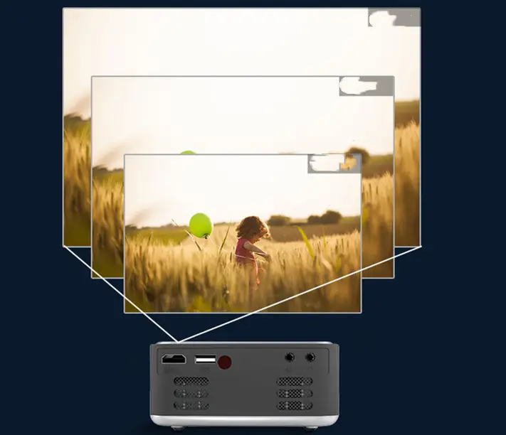 Mini projecteur de voyage compact en ABS, coloris argent ou jaune