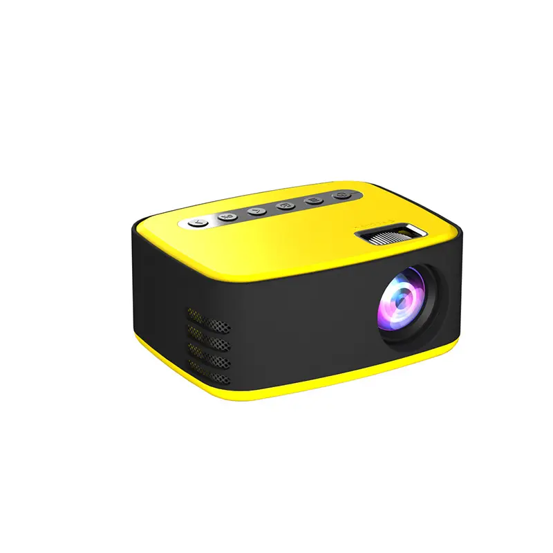 Mini projecteur de voyage compact en ABS, coloris argent ou jaune