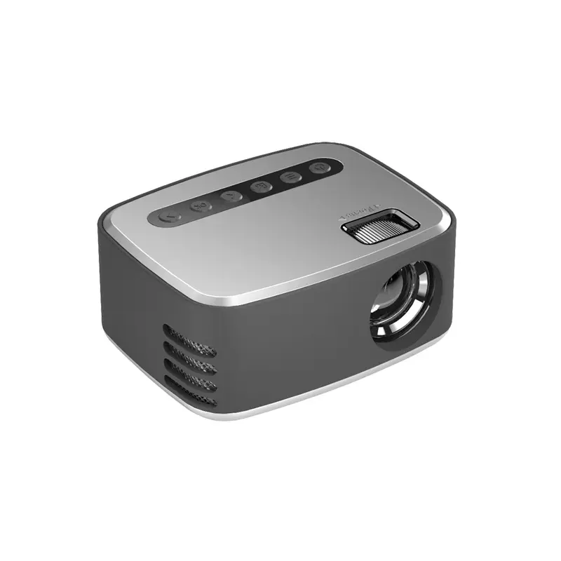 Mini projecteur de voyage compact en ABS, coloris argent ou jaune