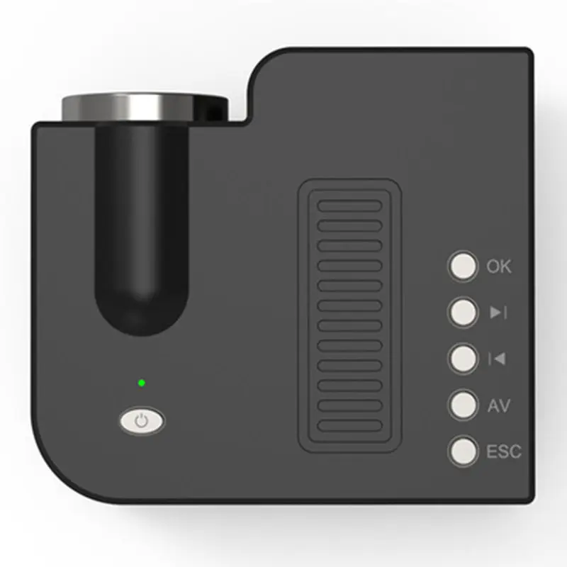 Mini projecteur format paume LED avec USB, carte TF et entrée AV