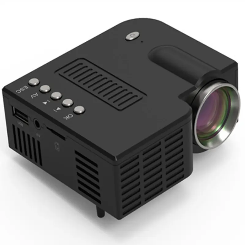 Mini projecteur format paume LED avec USB, carte TF et entrée AV