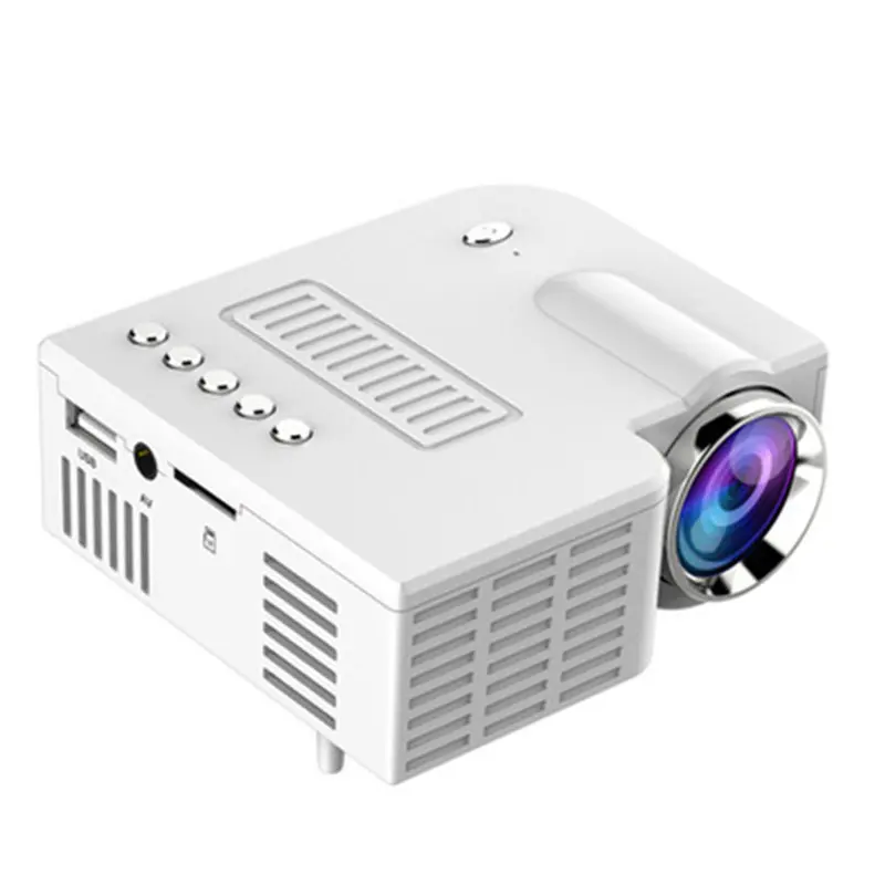 Mini projecteur format paume LED avec USB, carte TF et entrée AV