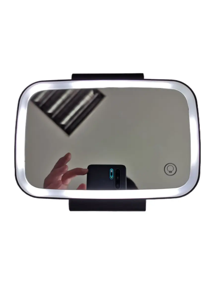 Miroir de courtoisie LED pour pare-soleil avec 21 LED et batterie