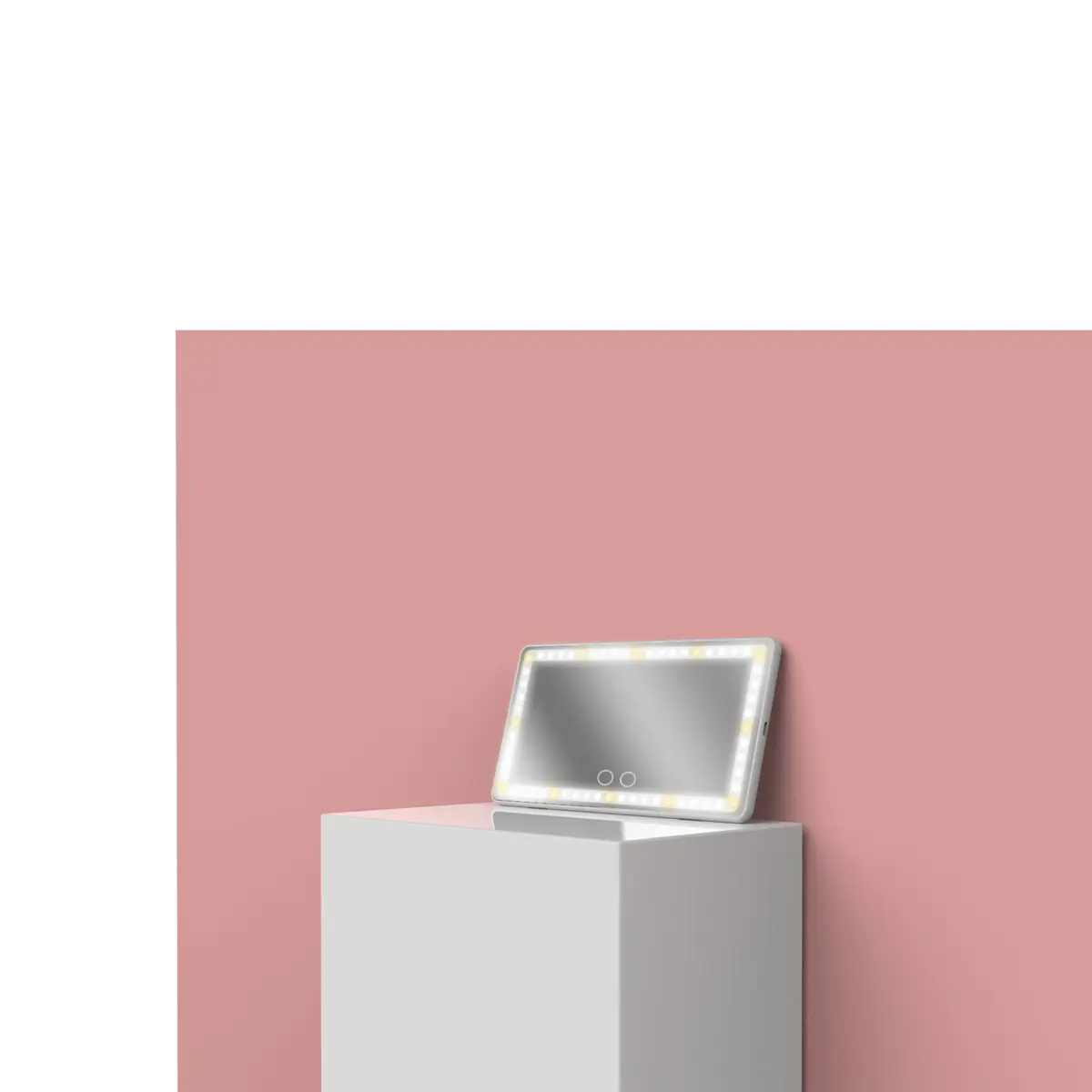 Miroir de courtoisie LED pour pare-soleil avec 21 LED et batterie