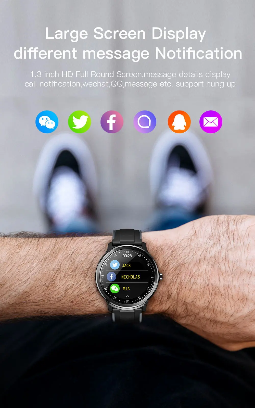Montre cadran photo personnalisable, étanche 3 ATM et multisport