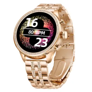 montre connectée dorée
