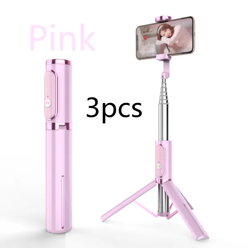 Perche selfie 6 sections en aluminium, dépliée à 70 cm