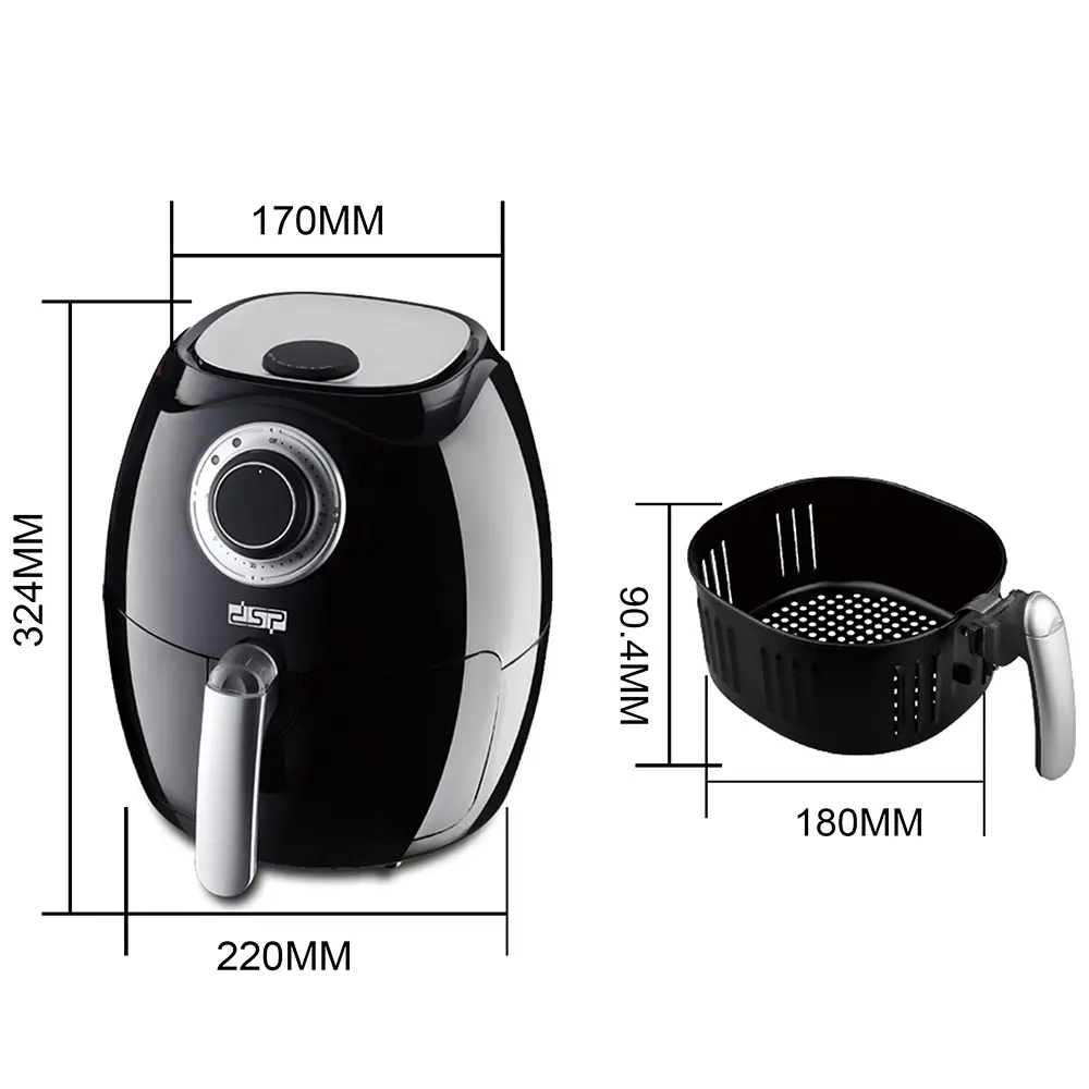 Petite friteuse sans huile tactile 2,6 l à arrêt automatique