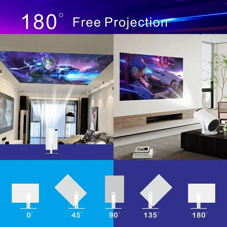 Projecteur 200 ANSI lumens sous Android, image de 100 pouces