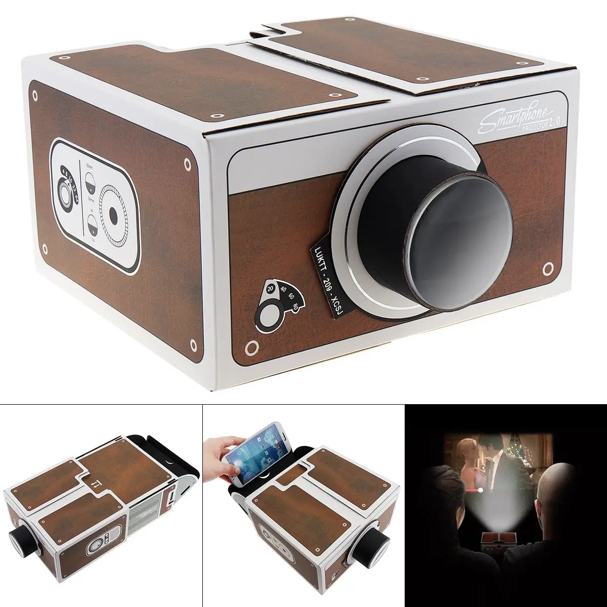 Projecteur en carton pour smartphone, à monter soi-même