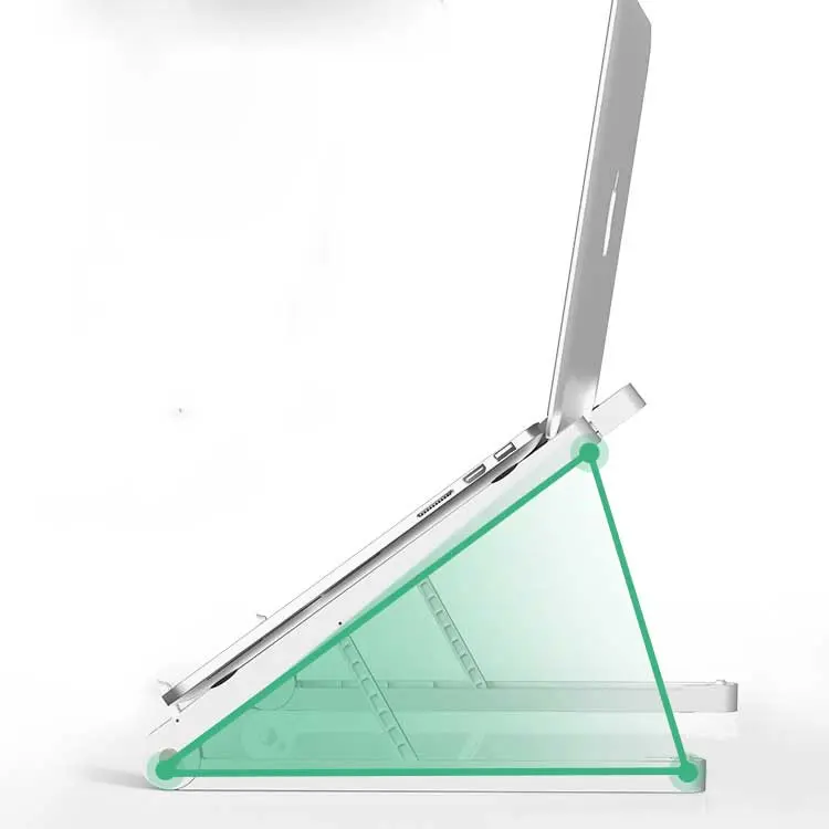Réhausseur PC portable pliant en plastique, blanc ou noir
