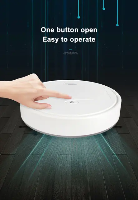 Robot aspirateur 1200 mAh compact avec bac de 400 ml