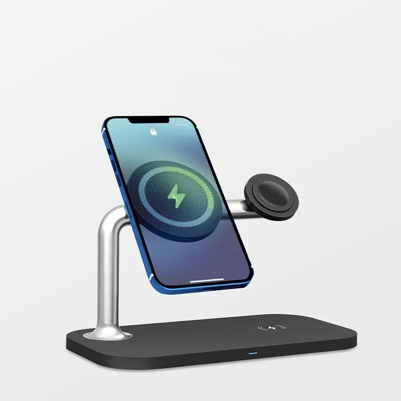 Socle magnétique de charge sans fil 3 en 1 avec affichage d’état