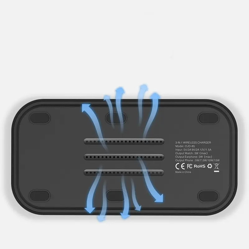 Socle magnétique de charge sans fil 3 en 1 avec affichage d’état
