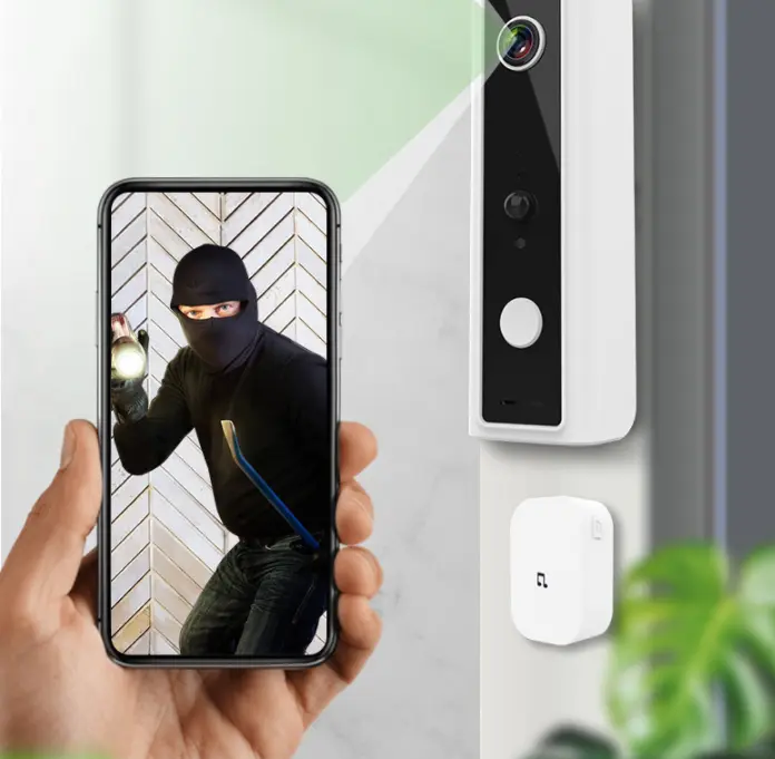 Sonnette vidéo rechargeable USB avec détection jusqu’à 15 m