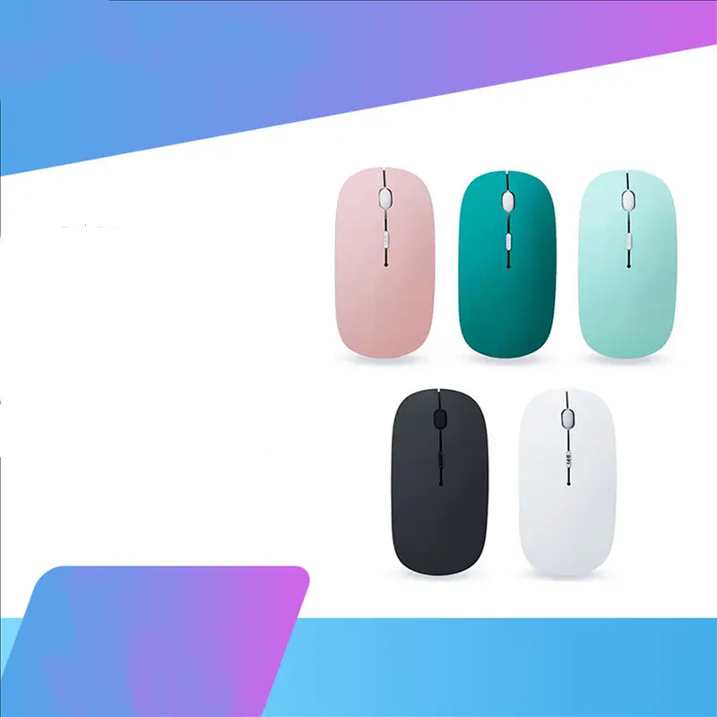 Souris extra-plate rechargeable sans fil 1000 DPI, huit coloris