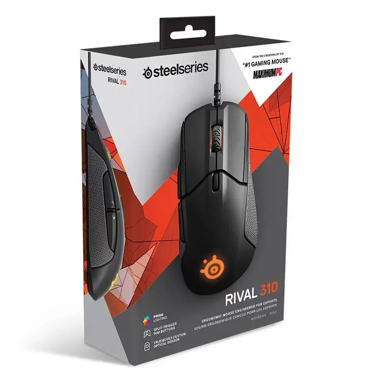 Souris gamer 12000 DPI filaire à 6 boutons, six niveaux de réglage