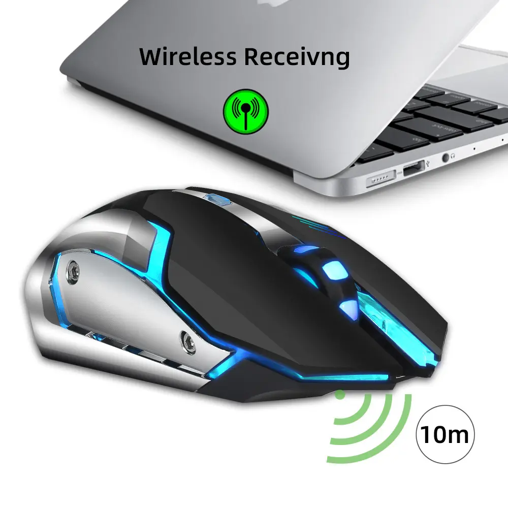 Souris gamer 2400 dpi sans fil 2,4 GHz à six boutons