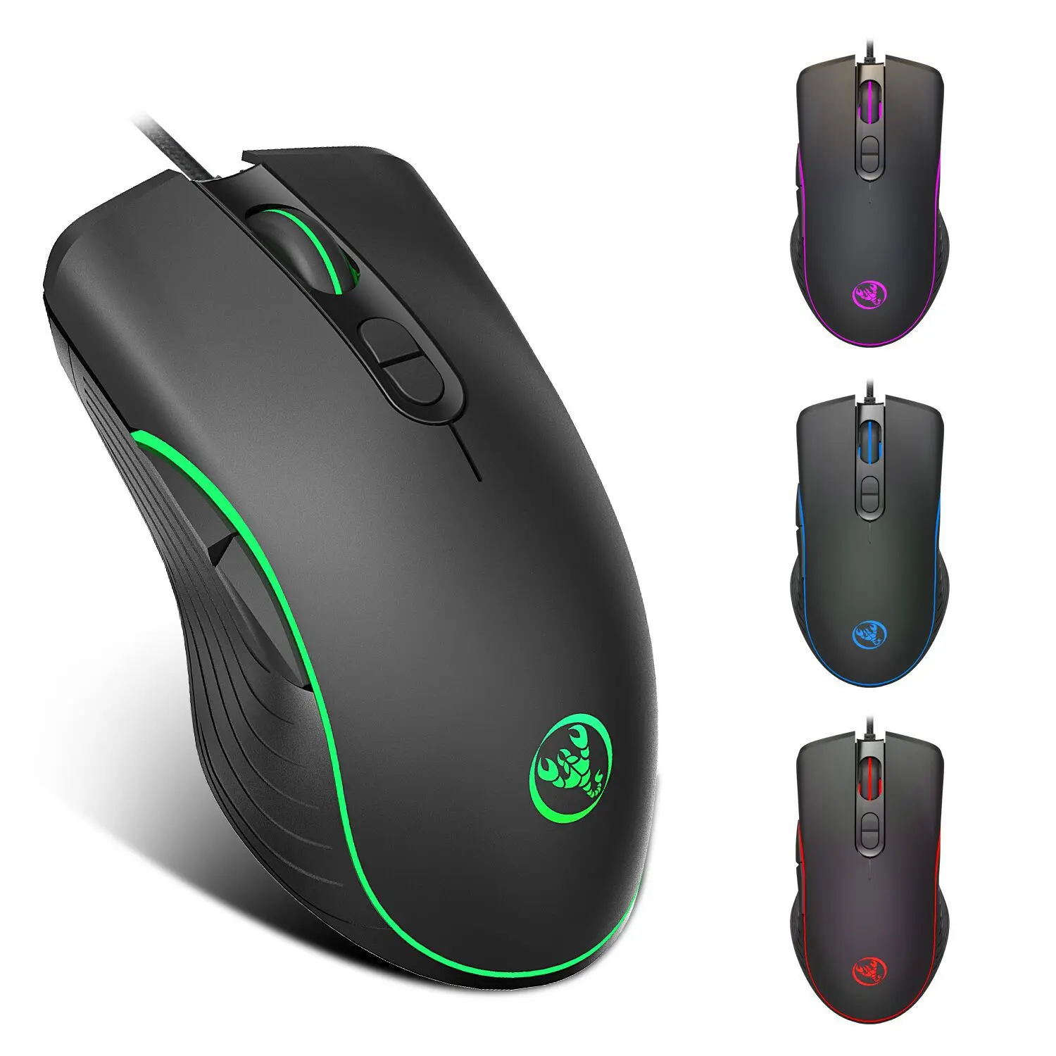Souris gamer 6400 dpi filaire RGB à 7 boutons